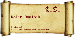 Kolin Dominik névjegykártya
